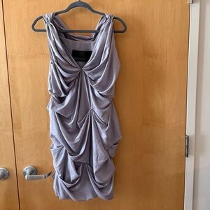 Elegant Gray Draped Dress